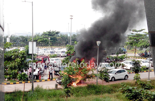 Mangalore Airport car fire
